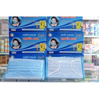 Khẩu trang 4 lớp Quyền Anh Hộp 50 cái. Khẩu trang chính hãng bán tại Nhà Thuốc.