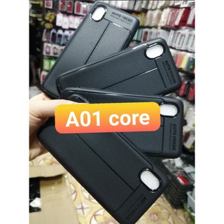 Ốp lưng dẻo vân da cho Galaxy A01 Core Chống sốc Auto Focus mới