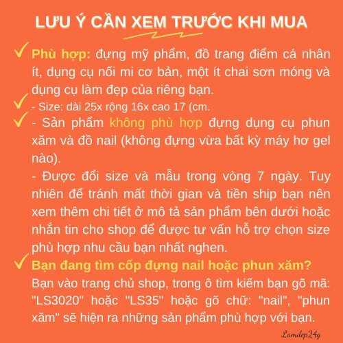 Hộp để đồ trang điểm, hộp đựng mỹ phẩm để bàn trang điểm cá nhân LS25 Lamdep24g