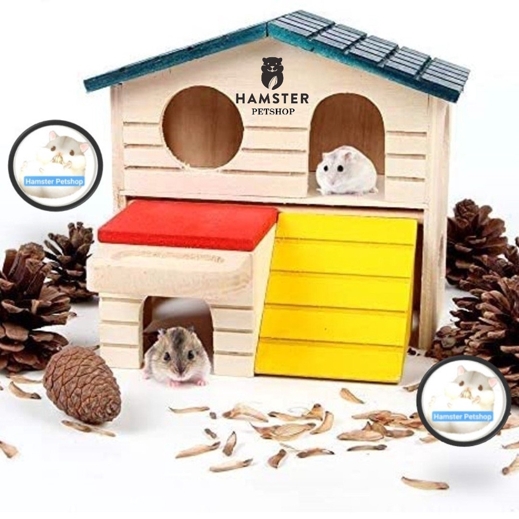 Nhà ngủ gỗ 2 tầng cho Hamster