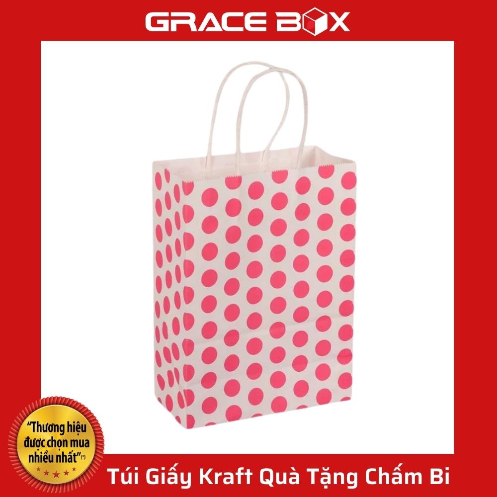 Túi Quà Tặng Giấy Kraft Chấm Bi Xinh Xắn - Siêu Thị Bao Bì Grace Box
