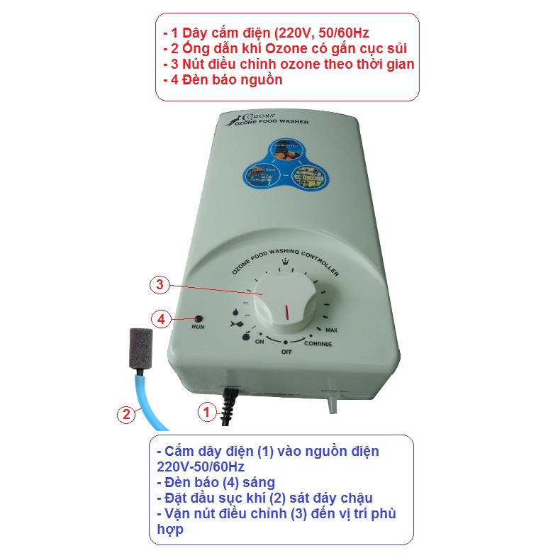 Máy ozone rữa rau quả, khử trùng [made in Viet Nam]