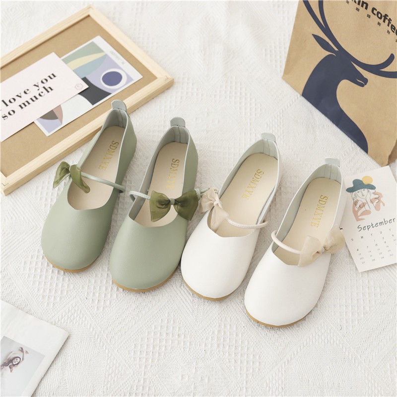 Giày Búp Bê Mũi Tròn Đế Bằng Mềm Mại Họa Tiết Hoa Thời Trang Mùa Hè Cho Nữ Size 35-39