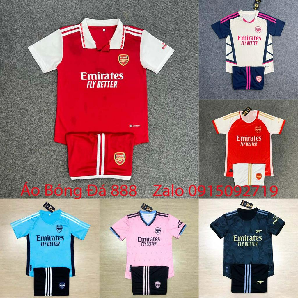 Bộ Quần Áo Đá Banh Trẻ Em CLB Arsenal - Vải Mè Cao Cấp