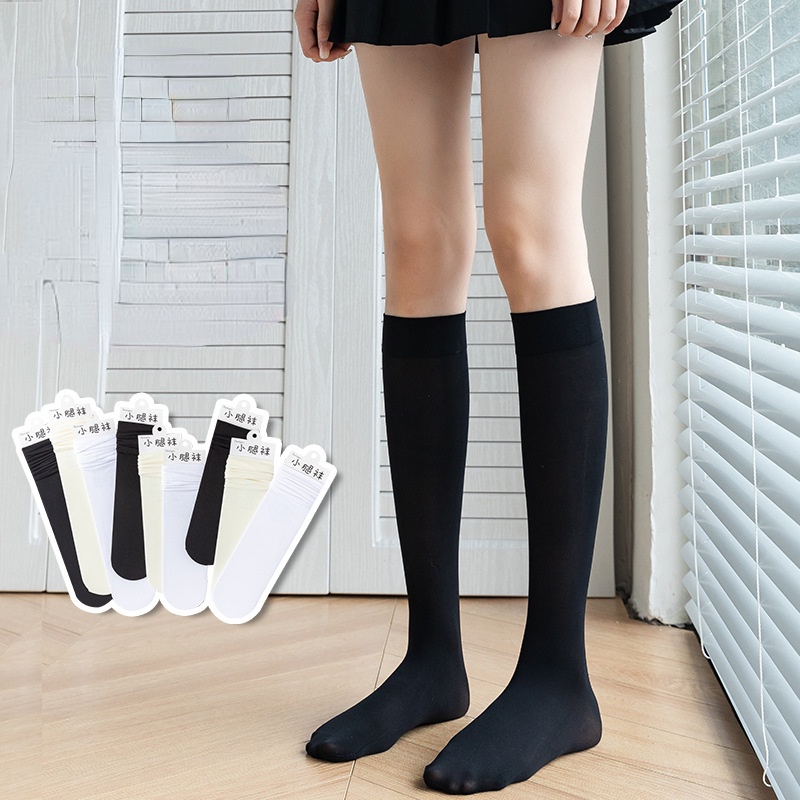 Vớ Nhung Mỏng Dài Qua Gối Màu Trơn Phong Cách Nhật Bản Thông Dụng Cho Nữ