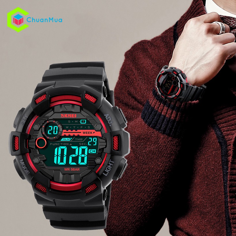 Đồng Hồ Nam SKMEI 1243 Sport Key Time Điện Tử Chống Nước 5ATM Mặt 50mm - DHA509 SK1243 | BigBuy360 - bigbuy360.vn