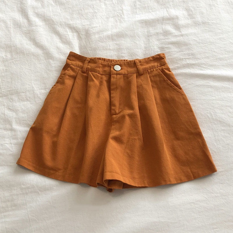 COZOK Quần ngắn ống rộng Lưng Thun Cao