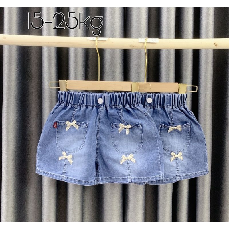 Quần Jean Đùi Bé Gái Dáng Xòe/ Quần Bò giả váy bé gái