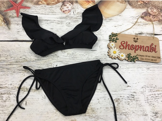 Đồ bơi bikini áo cánh tiên quần cạp thấp