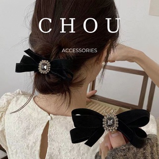 Kẹp Tóc, Buộc Tóc Nơ Đính Đá Vuông | CHOU ACCESSORIES |