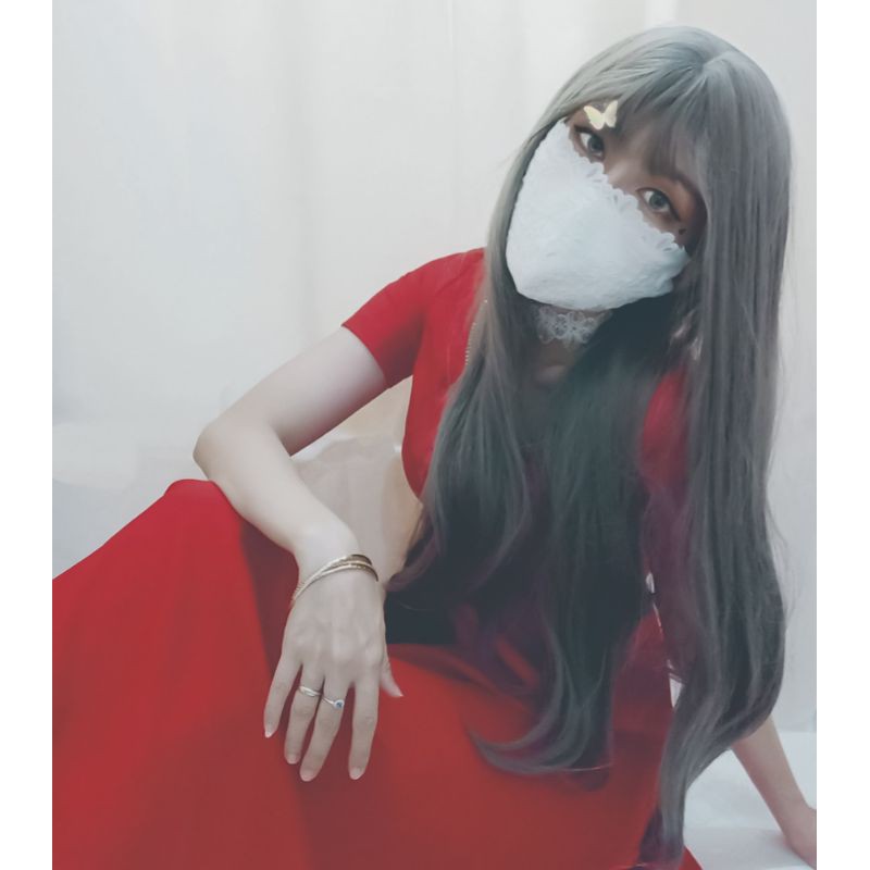 khẩu trang ren đính hạt - phụ kiện cosplay (sẵn) | BigBuy360 - bigbuy360.vn