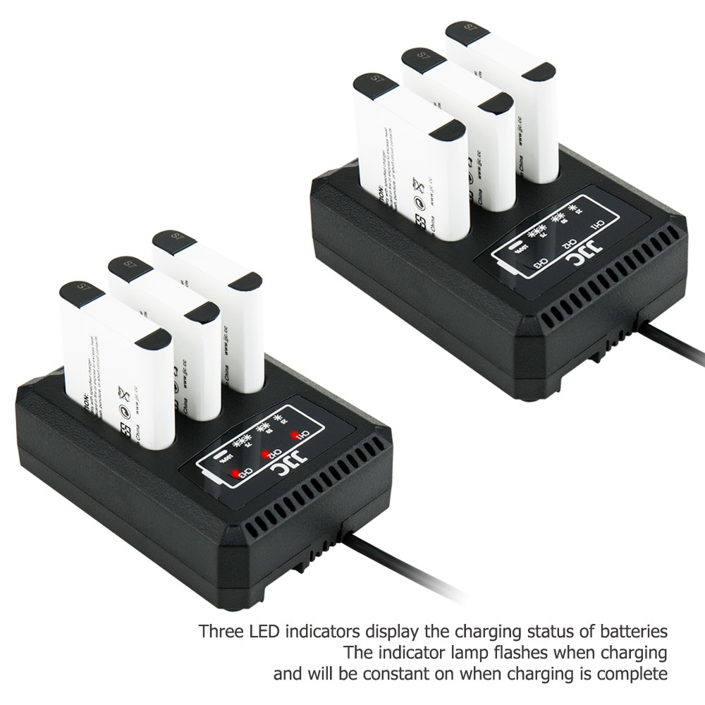 JJC Bộ sạc USB ba pin Thay thế BCTRX cho Pin Sony NP-BX1 của Máy ảnh ZV1 ZV-1 RX100M7 RX100M6 RX100M5 RX100M5A RX100M4 RX100 VII VI V VA VI III II RX1 RX1R II Máy ảnh và Máy quay phim HDR-CX440 HDR-CX405 HDR-CX240