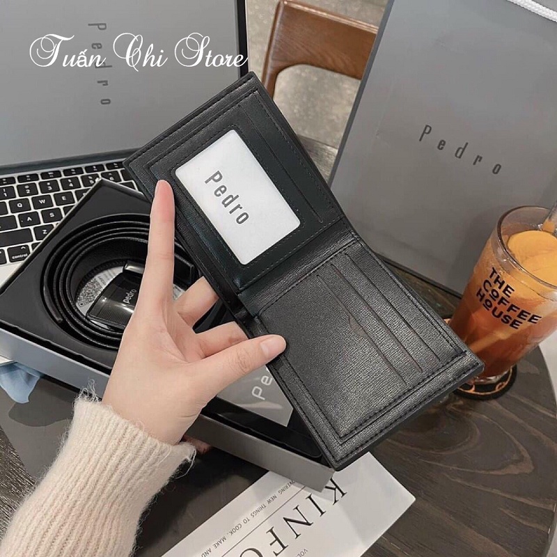 ⚜️𝐌𝐔𝐀 𝟏 Đ𝐔̛𝐎̛̣𝐂 𝟐⚜️ 𝐁𝐨̣̂ 𝐭𝐡𝐚̆́𝐭 𝐥𝐮̛𝐧𝐠 𝐯𝐢́ 𝐝𝐚 𝐧𝐚𝐦 𝐏𝐞𝐝𝐫𝐨𝐨 sang trọng và lịch lãm - Thắt lưng nam, Ví nam da tặng hộp túi