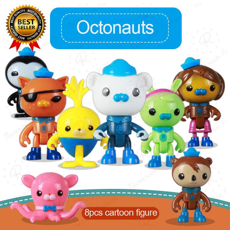 8 mô hình nhân vật phim hoạt hình octonauts bằng PVC