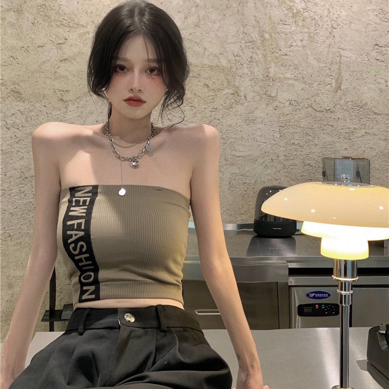 Áo Ống Sát Nách Hoạ Tiết Chữ Thời Trang Mùa Hè Cho Phái Nữ