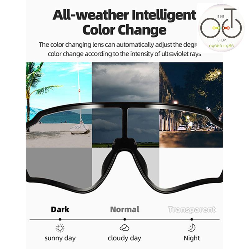 Kính ROCKBROS Đi Xe Đạp Phân Cực Với Tròng Kính Photochromic Chống Gió Chống Bụi UV400 Cho Nam Và Nữ