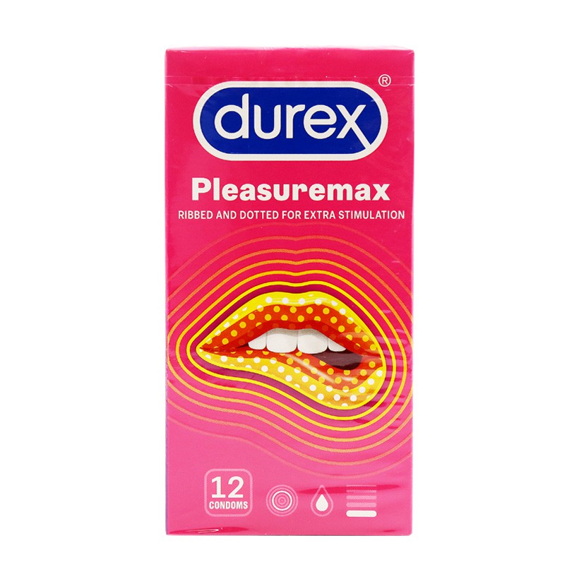 [MỎNG HƠN – NHIỀU GAI HƠN] Bao cao su Durex Pleasuremax có Gai và mỏng hơn - Số lượng 12 cái/hộp