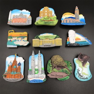 Resin ❥ ❈ Nam châm tủ lạnh Áo Vatican Nga Maroc Vienna Nhãn dán tủ lạnh từ tính