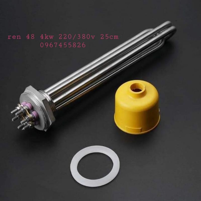 Điện trở nhiệt  . Maiso đun nước, nồi nấu cháo , nấu đậu, nấu rự ơu Ren 48 4kw 220 và 380v 25cm
