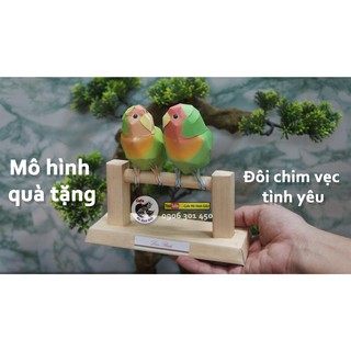 Mô hình giấy đôi chim vẹc tình yêu | Quà tặng 14/2 và 8/3