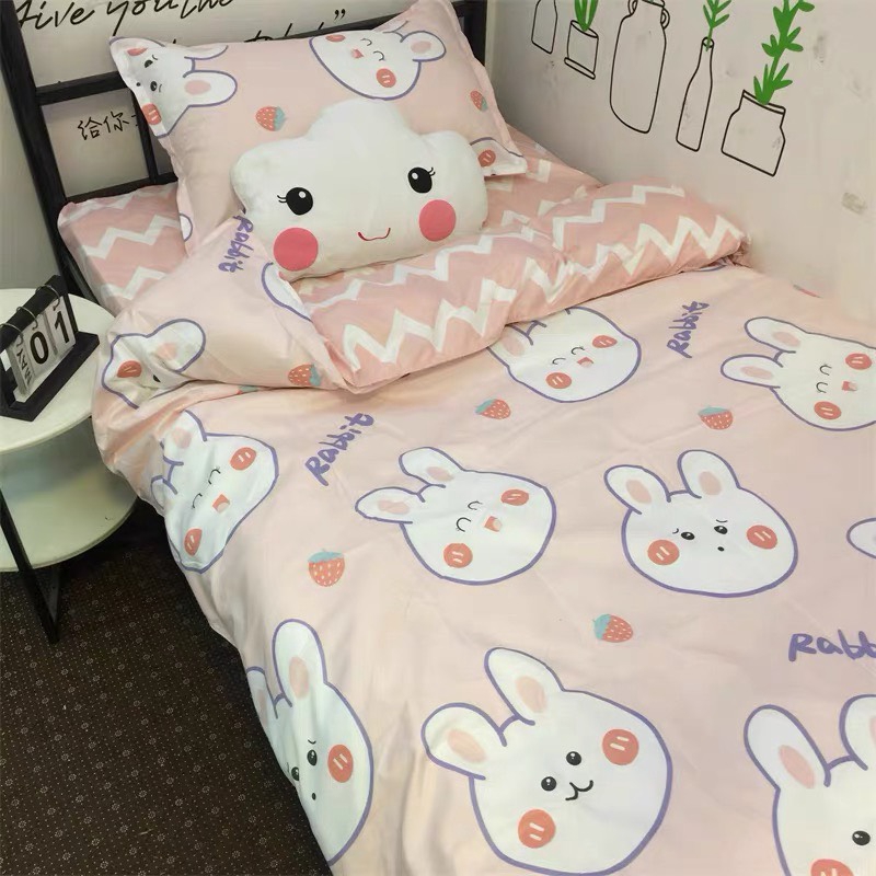 Bộ Vỏ Chăn Ga Gối Cotton Poly Nhập Khẩu (Thỏ Con SP000721)