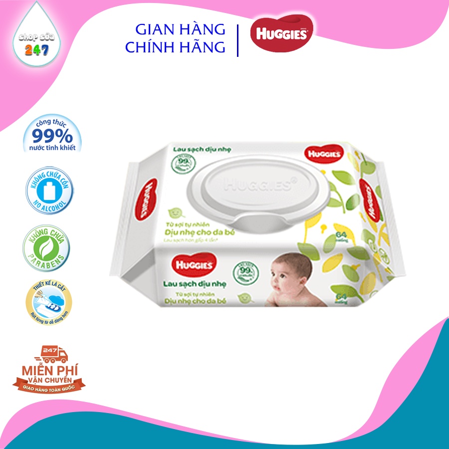 Khăn ướt Huggies không mùi 64 miếng _CH SUA BIM KG