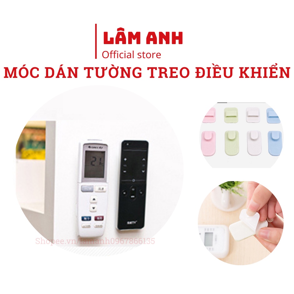 Bộ Móc Gài Dán Tường Treo Điều Khiển Điều Hòa, Quạt, Tivi - Móc Treo Đa Năng Tiện Lợi Cho Gia Đình