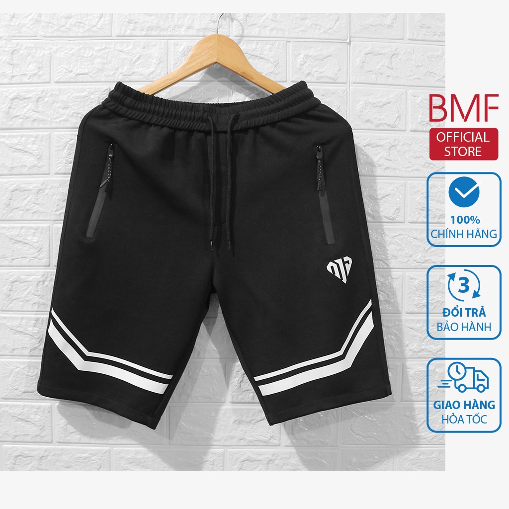 Quần Short nam V chất thun co giãn, khóa chống nước, vải mềm, trẻ trung thể thao BMF (45-85kg)
