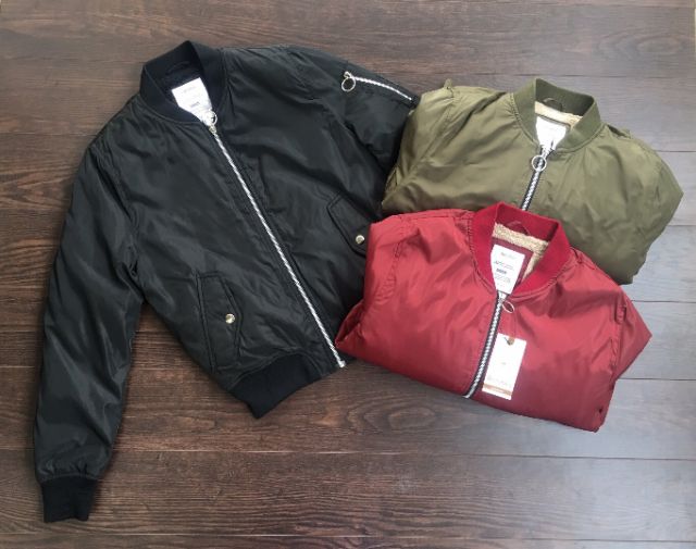 Áo khoác lót lông Bershka nylon Bomber Jacket | BigBuy360 - bigbuy360.vn