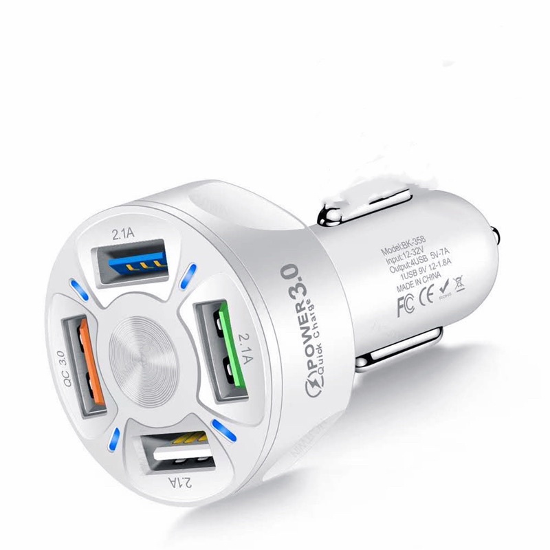 Tẩu Sạc Trên Xe Hơi 4 Cổng Loại Xạc nhanh CAO CẤP 2.1A QC 3.0