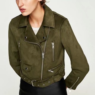 (ord) ÁO KHOÁC DA LỘN ZARA SUEDE MOTOCYCLE TUỒN