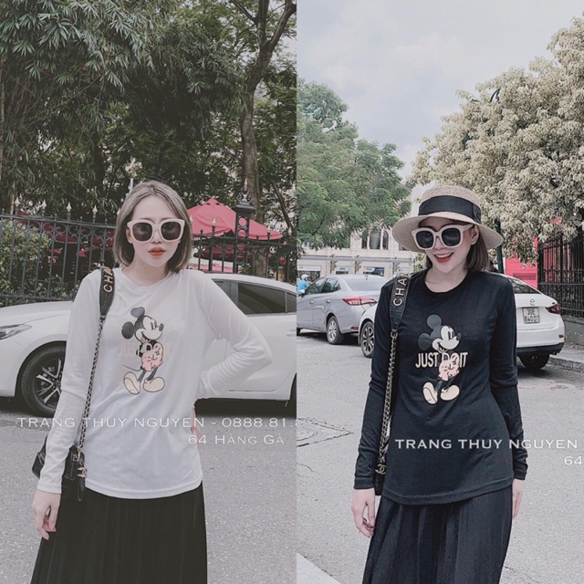 Áo thun len tay dài mickey