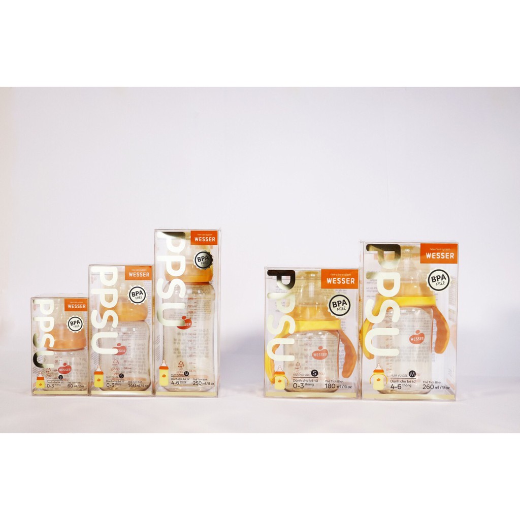 [MẪU MỚI][CHÍNH HÃNG]Bình sữa PPSU cổ rộng 180ml-260ml