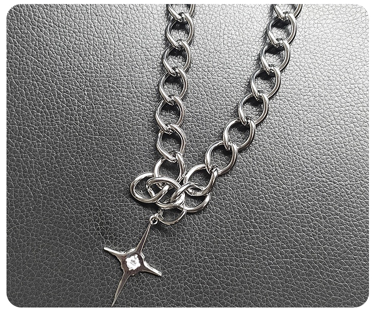 Dây chuyền 22865 thiết kế hình thánh giá / ngôi sao bốn cánh đính kim cương