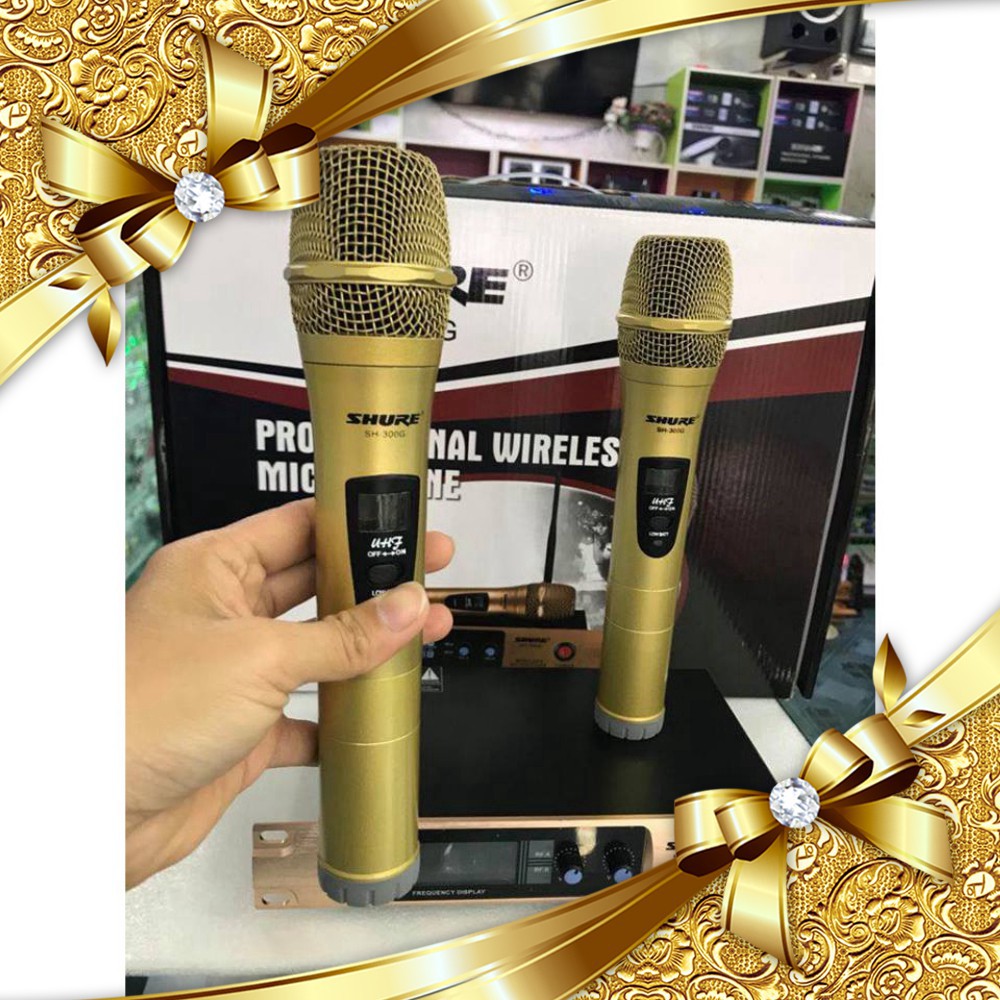 [GIÁ TỐT NHẤT] MICRO KARAOKE KHÔNG DÂY SHURE SH-300G chất lượng - Hàng chất lượng