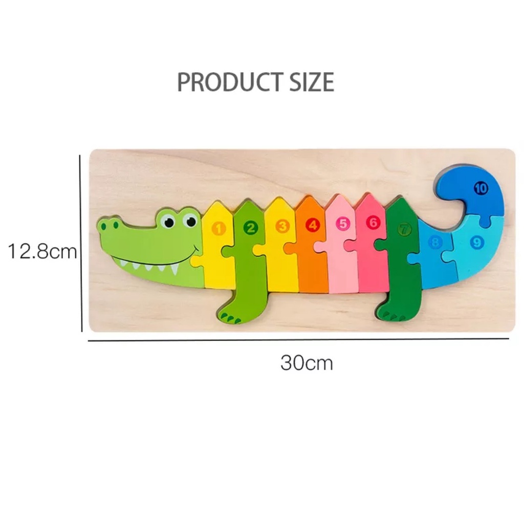 Đồ chơi gỗ tranh ghép nối 10 số - ghép tương ứng số 1-10 cho bé 30x12,8 cm