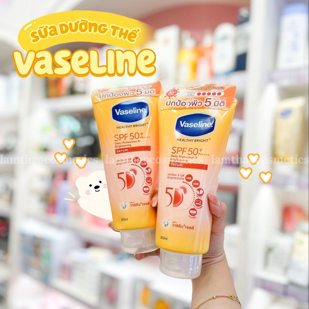Sữa Dưỡng Thể Trắng Da Toàn Thân Chống Nắng Vaseline Healthy Bright Sun + Pollution Protect SPF 50+