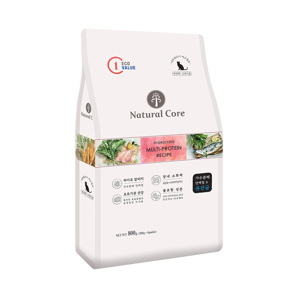 Thức ăn hạt mèo hữu cơ Natural Core ECOC1 đa đạm cho mèo 800g & 500g