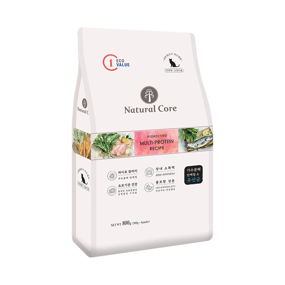 Thức ăn hạt mèo hữu cơ Natural Core ECOC1 đa đạm cho mèo 800g &amp; 500g