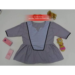 ÁO BABYDOLL PHỐI SỌC CỔ TRÒN