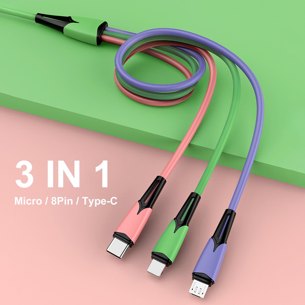 Dây Cáp Sạc 3 Trong 1 Loại C Chất Lượng Cao Cho Apple / Android