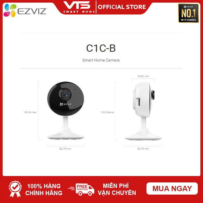 Camera IP WIFI EZVIZ C1C-B 2.0MP - Đàm Thoại 2 chiều - CS-C1C  1080P - Bảo Hành 2 Năm