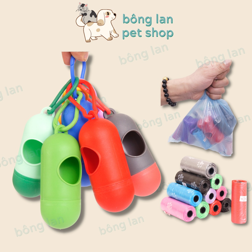 Combo Hộp đựng + Túi nilon dọn phân chó mèo