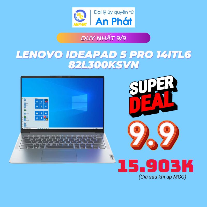 [Mã ELGAMESEP giảm đến 1.5TR] Laptop Lenovo IdeaPad 5 Pro 14ACN6 82L700M9VN (Ryzen™ 5-5600U + 14 inch 2.8K)