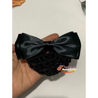 Kẹp tóc búi lưới handmade màu đen rbb
