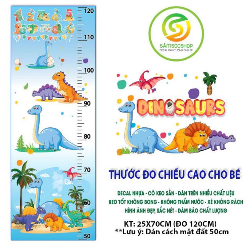 THƯỚC ĐO CHIỀU CAO CHO BÉ_ DÁN TƯỜNG CÓ KEO SẲN  đo cao 120cm