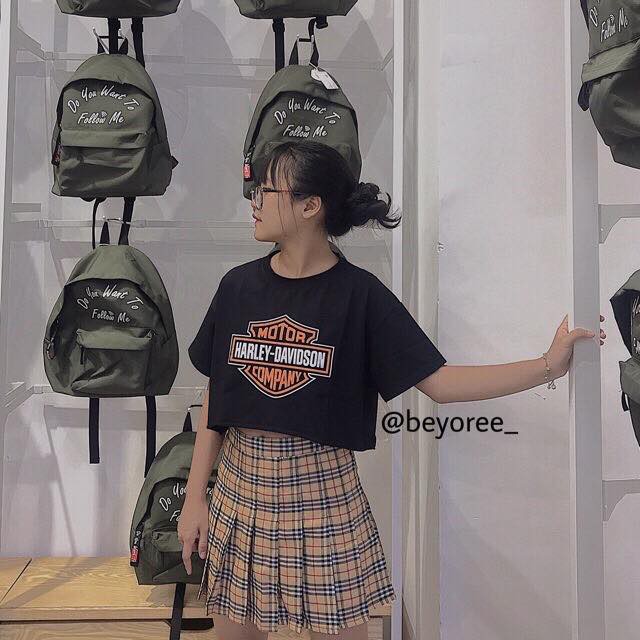 [ VIDEO THẬT SHOP QUAY ] Áo croptop tay ngắn màu đen chữ in cực dễ thương