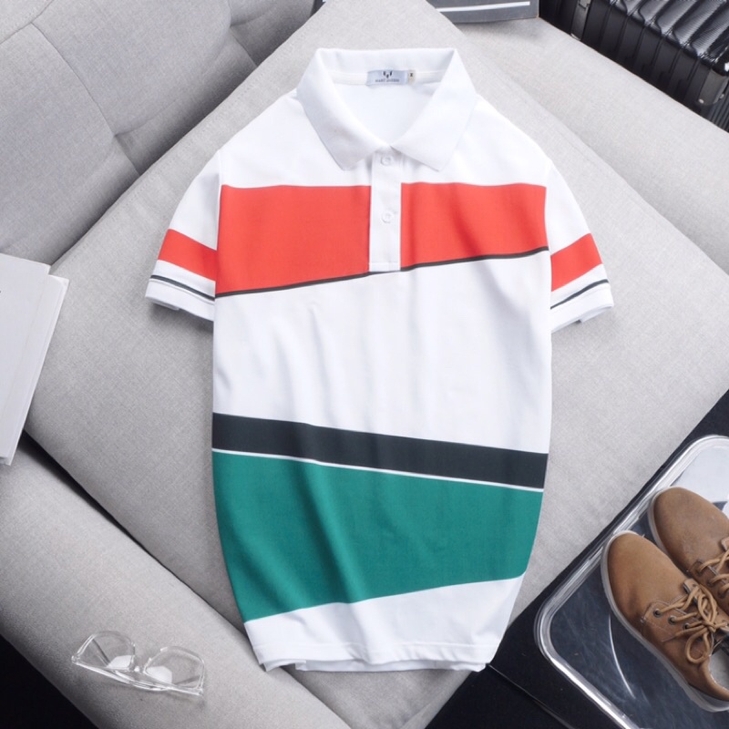 Áo thun polo Marc Color kẻ sọc phối màu độc đáo ASTD156