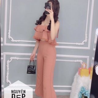 Sét bộ hai dây tầng ren quần ống rộng