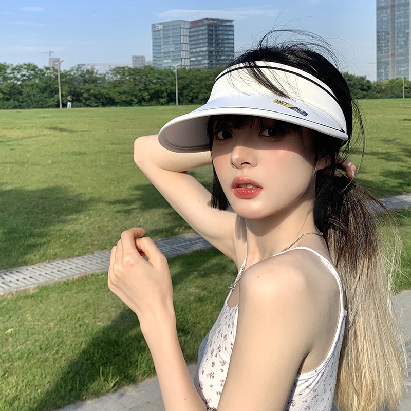 Nón hở chóp che mặt chống nắng / tia UV cực tím ngoài trời phong cách mùa hè Hàn Quốc cho nữ khi đạp xe